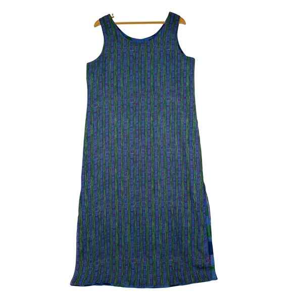 Unbranded Dresses & Skirts - Unbranded Reversible Maxi Dress Womens XL Blue Green Abstract Stripe‎ Sleeveless